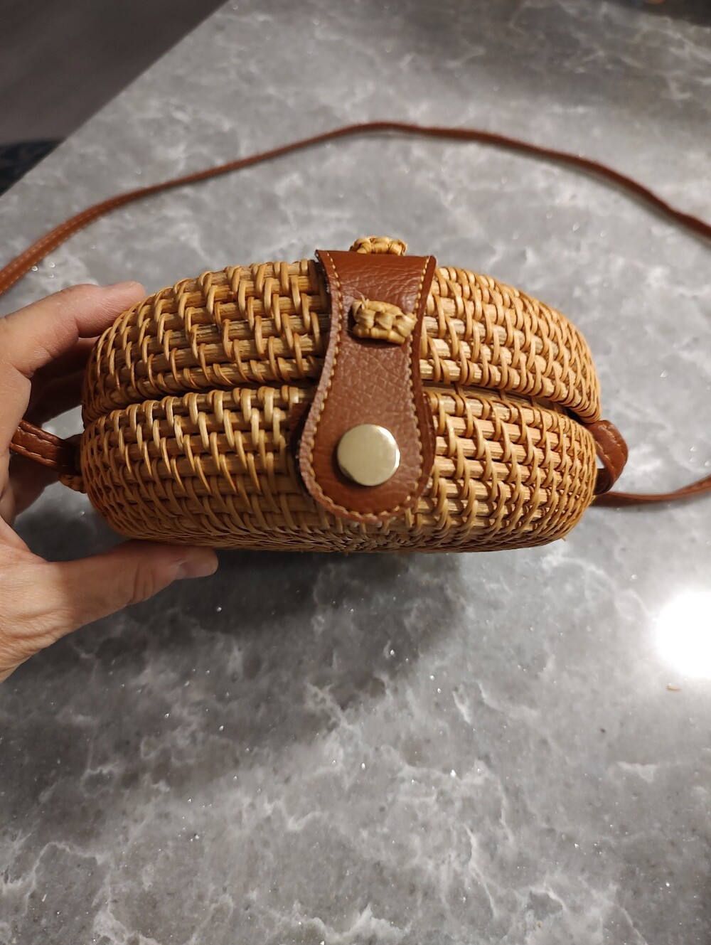 Wicker pill purse like new 7 inches X 7 inches